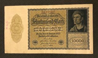 Germany (weimar Republic) 10,  000 Mark,  1922,  P - 72,  World Currency
