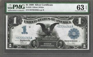 1899 $1 Silver Certificate Black Eagle Pmg 63 Epq Fr - 235