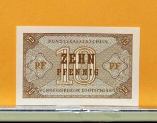Nd 1937 Germany Federal Republic (west Germany) 10 Pfennig Paper Note P - 26 Unc