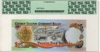 Cayman Islands 25 Dollars dated 1996,  P19 PCGS graded 65ppq Gem UNC 2