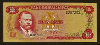 Jamaica 50 Cents Nd (1970) P53a Au Marcus Garvey / National Shrine