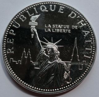 1977 Haiti 100 Gourdes Statue Of Liberty Silver Proof Rare