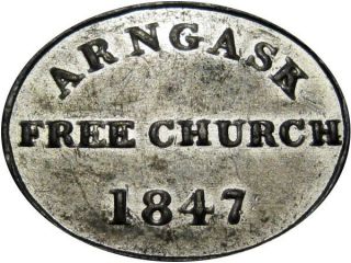 1847 Arngask Perthshire Scotland Communion Token Arngask Church