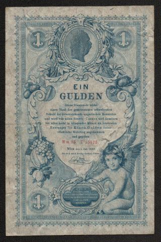 Austria (pa156) 1 Gulden 1888 F,