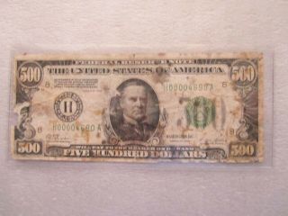 1928 $500 Federal Reserve Note St.  Louis H Woods/mellon Gold Note
