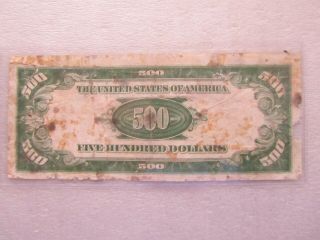 1928 $500 Federal Reserve Note St.  Louis H Woods/Mellon Gold Note 2