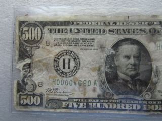 1928 $500 Federal Reserve Note St.  Louis H Woods/Mellon Gold Note 4