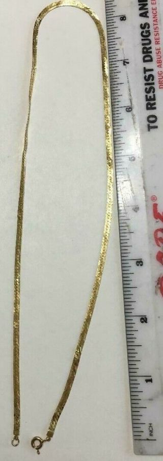 Solid 14k Gold Herringbone Necklace 4.  8 Grams Scrap Or Wear