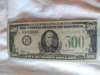 1934 500 Dollar Bill US Paper Money 3