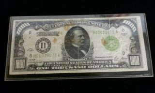 1928 H Low Serial Number $1000 Bill