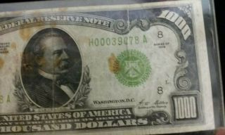 1928 H Low Serial Number $1000 Bill 8