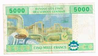 2002 CENTRAL AFRICAN STATES CAMEROUN 5000 FRANCS NOTE - p209U 2
