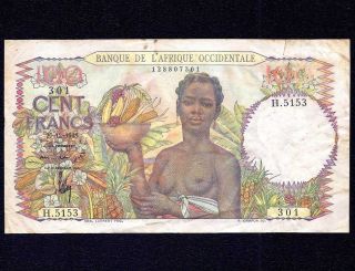 French West Africa 100 Francs 1948 P - 40 Avf