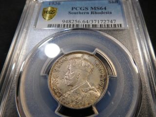 Q171 British Africa Southern Rhodesia 1936 Shilling Pcgs Ms - 64