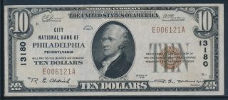 Fr1801 - 1 13180 $10 1929 Nb Of Philadelphia,  Pa Choice Au Highest Graded Bu4526