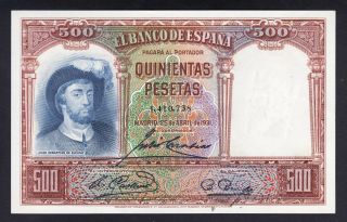 Spain 500 Pesetas 25 - 04 - 1931 Au P.  84,  Banknote,  Uncirculated