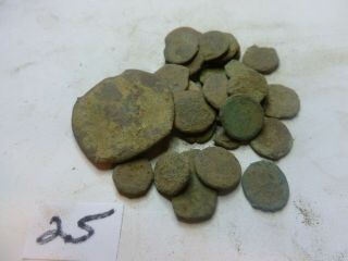 25,  Ancient Roman Coins C.  100 - 375 A.  D.  Uncleaned Unsearched 25arc