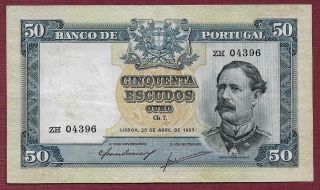Portugal - Banknote - 50 Esc.  (fontes Pereira De Mello) 28.  04.  1953
