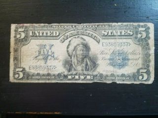 1899 $5 Silver Certificate Fr.  278 " Indian Chief "