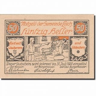 [ 267947] Austria,  Loich,  50 Heller,  Personnage,  1920,  1920 - 07 - 31,  Unc (64)