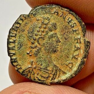 Ancient Roman Bronze Coin Valentinianus Large 4.  9gr 23.  3mm