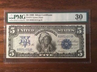1899 $5 Silver Certificate Chief Note (pmg 30) Very Fine