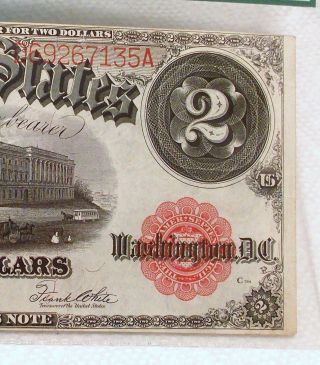 1917 PCGS XF45 PPQ FR 60 Two Dollar Legal Tender Note $2 US Currency Red Seal 5