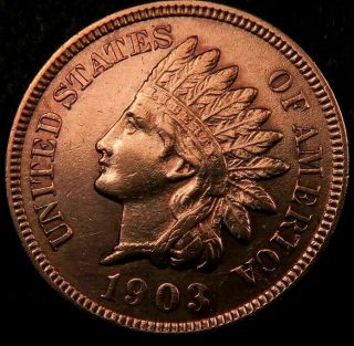1903 Indian Head Penny Cent // Choice Bu (red) // Four Diamonds (i414)