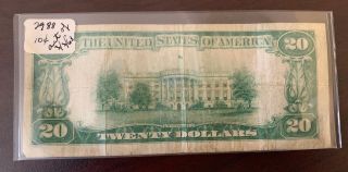 1928 $20 DOLLAR BILL GOLD CERTIFICATE FRN PAPER MONEY NOTE 1863 ACT 4