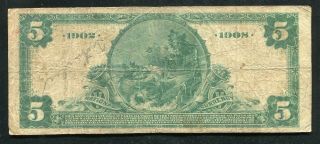 1902 $5 DB MERCANTILE NATIONAL BANK OF MEMPHIS,  TN NATIONAL CURRENCY CH.  10540 2