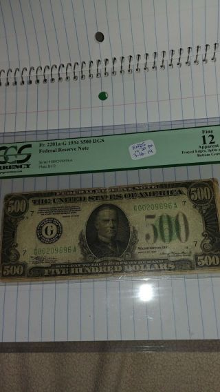 500 Five Hundred Dollar Bill