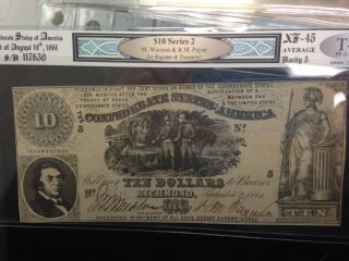 1861 T - 30 $10 Yorktown Confederate States Of America,  Cca Xf45