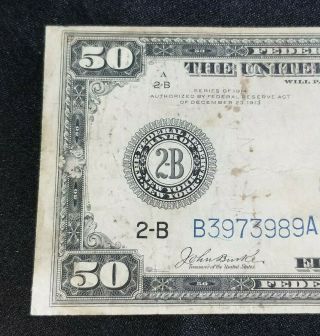 Series 1914 $50 Federal Reserve Note,  Federal Reserve Bank of York 2