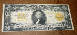 $20 1922 United States Gold Certificate Large Size Fr 1187