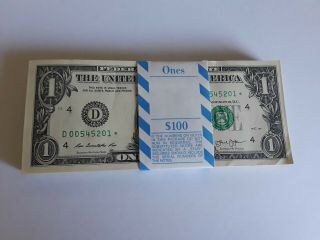 2013 Star $1 Dollar Bill Notes Pack Of 100