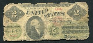 Fr.  41 1862 $2 Two Dollars Legal Tender United States Note
