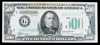 1934 A Usa $500 Chicago Federal Reserve Note Fr 2202 - G
