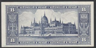Hungary 100 Millio B.  - Pengo 1946 Aunc Pick 136