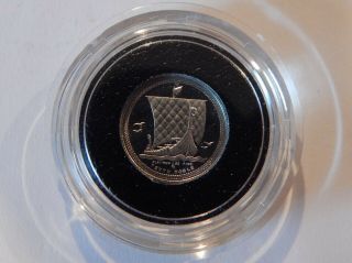 1985 Dated Isle Of Man 1/10th Oz Proof Platinum Noble Coin & Capsule