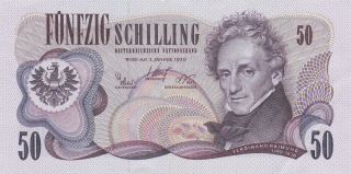 50 Schilling Extra Fine Banknote From Austria 1970 Pick - 143
