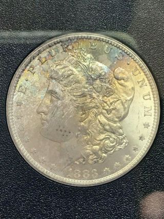 1883 Cc Uncirculated Morgan Silver Dollar With And Packaging.  Toning.