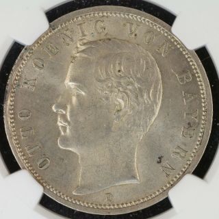 5 Mark 1913 - D Ngc Ms63 German Empire Bavaria Choice Unc Silver Coin King Otto