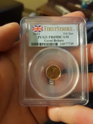 2012 Great Britain Uk Gold 1/4,  Quarter,  Sovereign Pcgs Pr69 Dcam First Strike