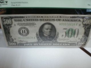 $500 DOLLAR FEDERAL RESERVE NOTE FR 2202 - H 1934 - A $500 MULE 3