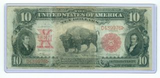 1901 $10 Bison Legal Tender Scarce Fr 117 Vernon - Mcclung Series Key 59 Known