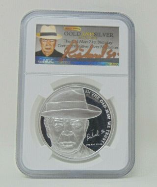 Gold And Silver Pawn Shop - Old Man 71st Birthday Silver Round - Ngc Signed