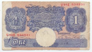 Uk Great Britain 1 Pound 1940,  P - 67