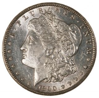 Raw 1890 - Cc Morgan $1 Uncertified Carson City Us Silver Dollar Coin