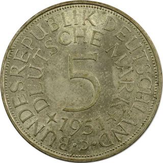 Germany - 5 Mark - 1951 D - Silver