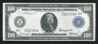 Fr.  1092 1914 $100 Frn Federal Reserve Note Philadelphia,  Pa About Uncirculated